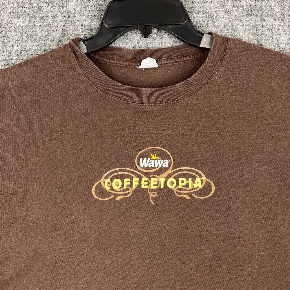 WAWA SHIRT MENS XL BROWN COFFEE COFFEETOPIA CONVENIENT STORE TEE - Picture 3 of 10